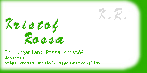 kristof rossa business card